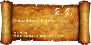 Rosenberg Gábor névjegykártya